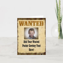 Wanted Poster Old-Time Photo Card