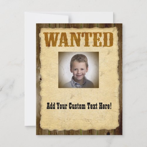 Wanted Poster Old-Time Photo Personalized Invitation