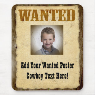 Wanted Poster Old-Time Photo Mouse Pad