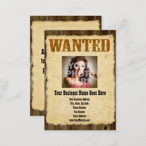 Wanted Poster Old_Time Photo Vintage Antique Business Card