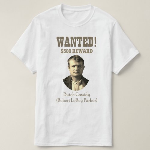 Wanted Poster Outlaw Butch Cassidy Vintage Western T_Shirt