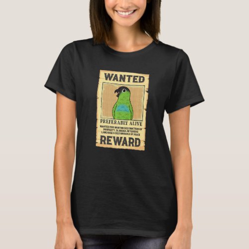 Wanted Poster Parrot I Nanday Conure Premium T_Shirt