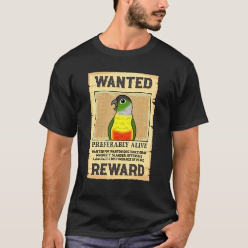 Wanted Poster Parrot I Yellow sided Green Cheek Co T_Shirt