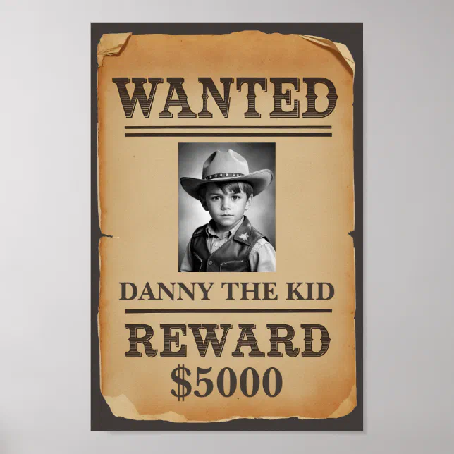 Wanted Poster - Personalized Wild West Cowboy | Zazzle