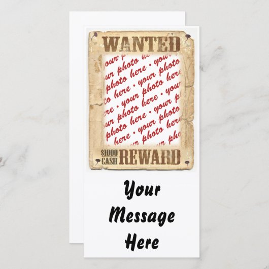 WANTED Poster Photo Frame (Front/Back)