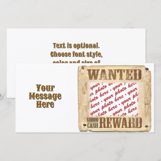 WANTED Poster Photo Frame (Front/Back)