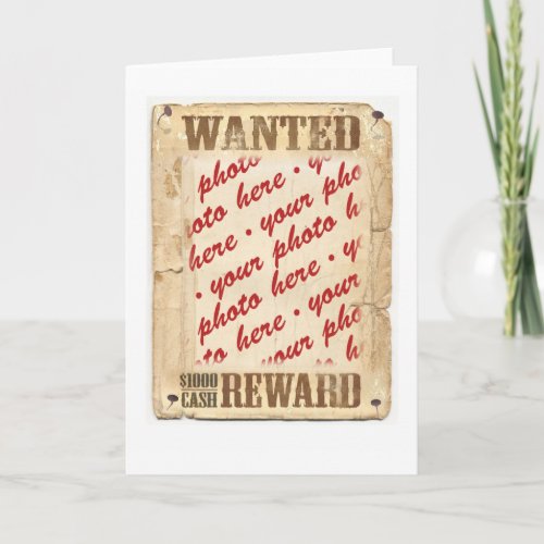 WANTED Poster Photo Frame Card