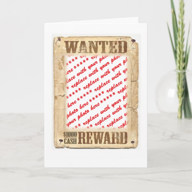 WANTED Poster Photo Frame Card (Front)