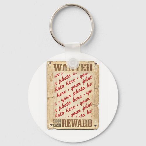 WANTED Poster Photo Frame Keychain
