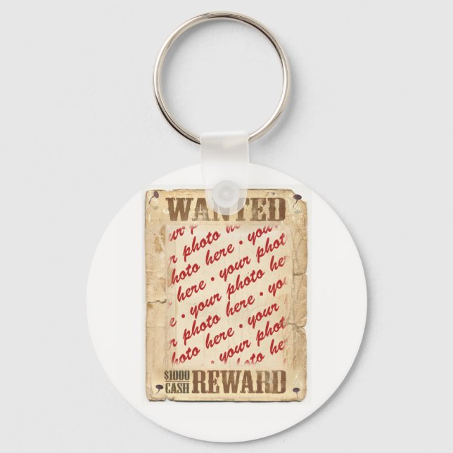 WANTED Poster Photo Frame Keychain (Front)