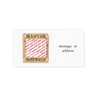 WANTED Poster Photo Frame Label