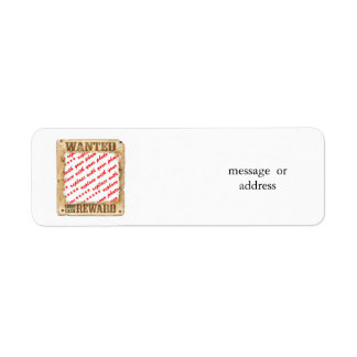 WANTED Poster Photo Frame Label