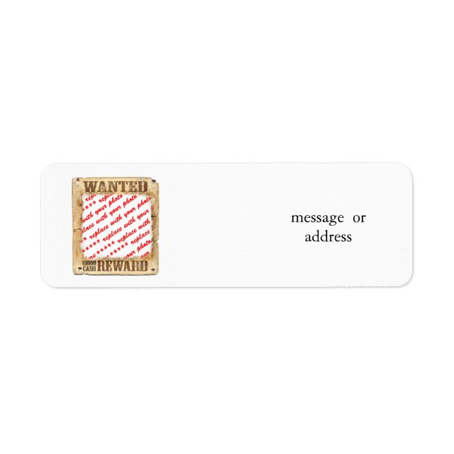 WANTED Poster Photo Frame Label (Front)