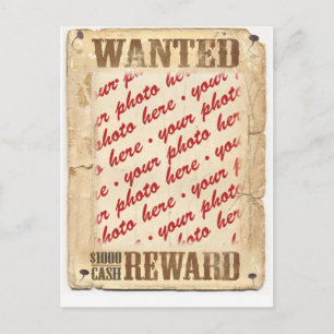 WANTED Poster Photo Frame Postcard