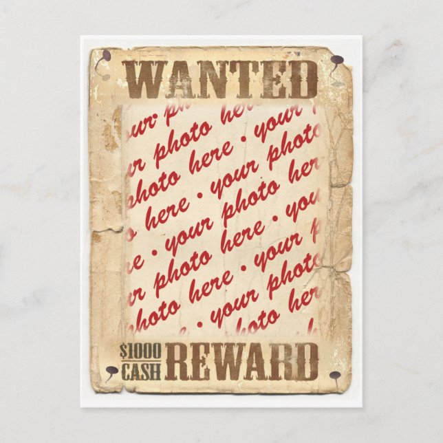 WANTED Poster Photo Frame Postcard (Front)