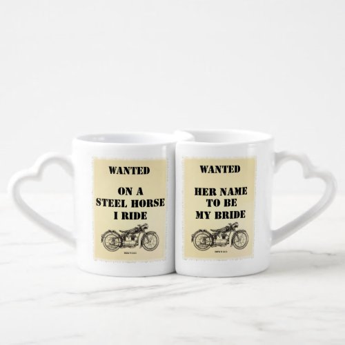 Wanted poster proposal mug set