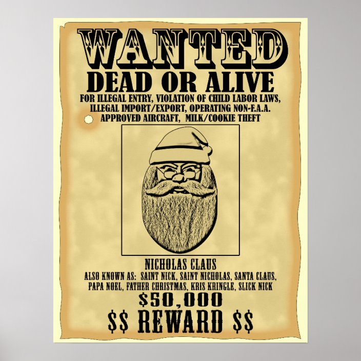 Wanted Poster Santa Claus