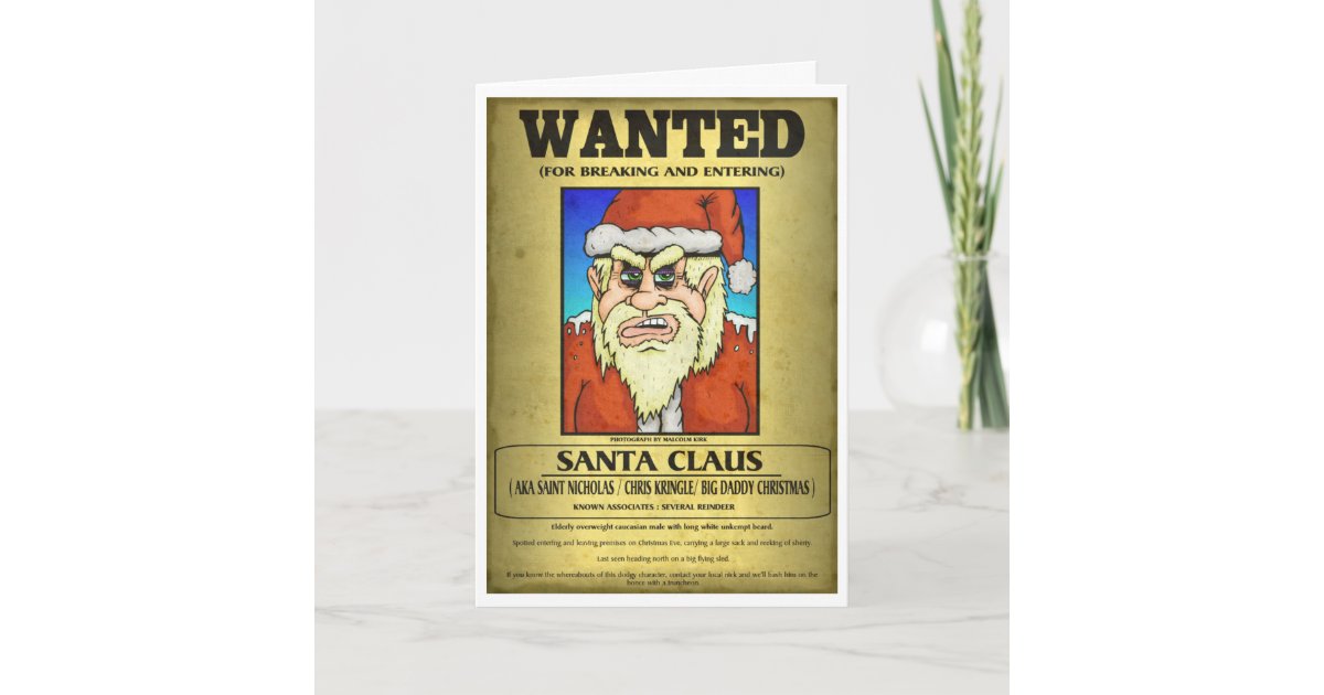 Wanted Poster Santa Holiday Card