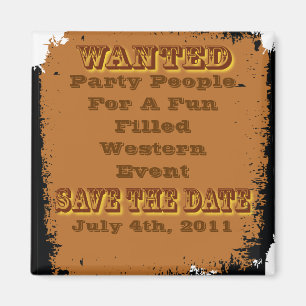 Wanted Poster Save The Date Western Rustic Magnet