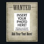 WANTED POSTER template<br><div class="desc">You can customize this poster and resize it! INVITATIONS ALSO AVAILABLE</div>