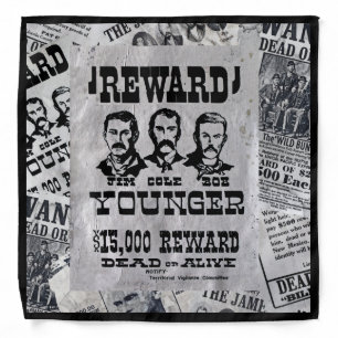 Wanted Poster... The Younger Brothers. Bandana