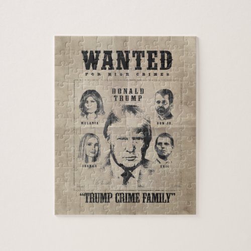 Wanted Poster Trump Crime Family Jigsaw Puzzle