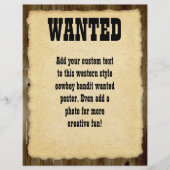 Wanted Poster, Vintage Picture Frame (Front)