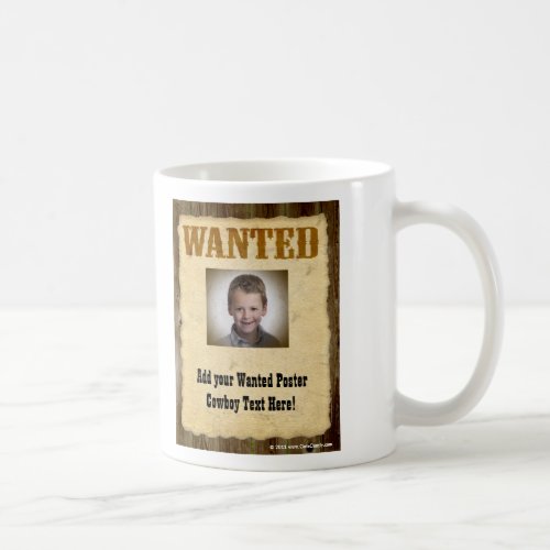 Wanted Poster Vintage Picture Frame Coffee Mug