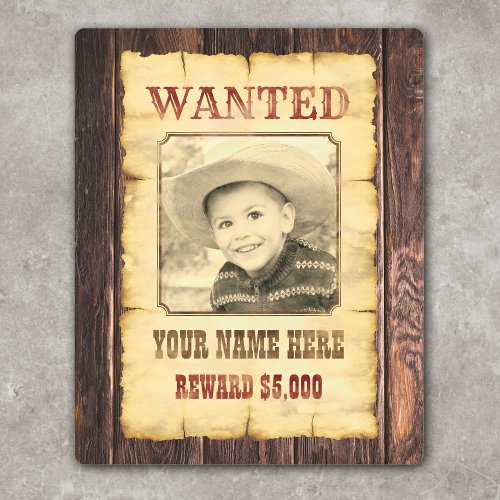 Wanted Poster  Vintage Wild West Photo Template