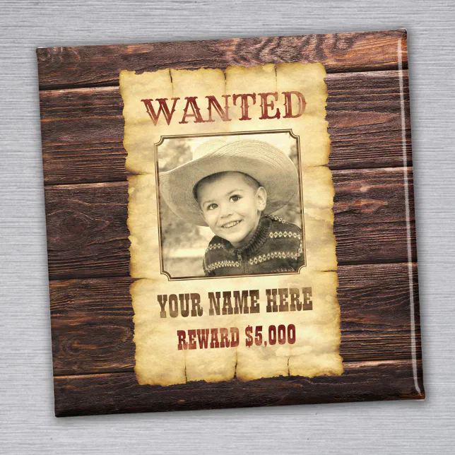 Wanted Poster | Vintage Wild West Photo Template M Magnet | Zazzle