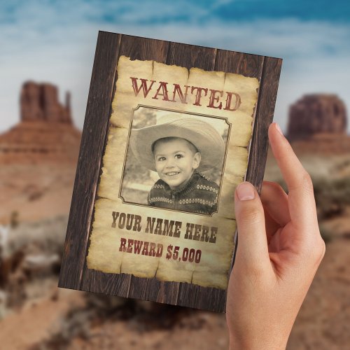 Wanted Poster  Vintage Wild West Photo Template P Postcard