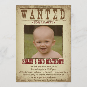 WANTED POSTER Western Themed Party Invitation