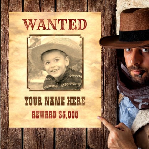 Wanted Poster  Wild West Photo Template