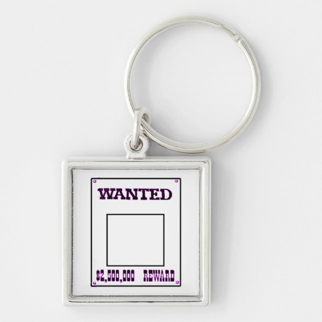 Wanted Purple jGibney The MUSEUM Zazzle Gifts Keychain (Front)