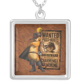 Wanted Puss In Boots (char) Silver Plated Necklace by pussinboots at Zazzle