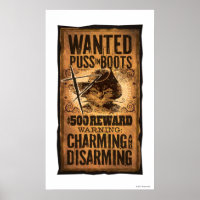 Wanted Puss in Boots Poster