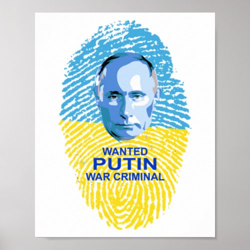 WANTED Putin War Criminal  Poster