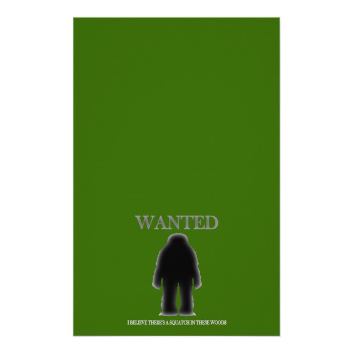 Wanted Sasquatch In Woods Shadow Effect Stationery Paper