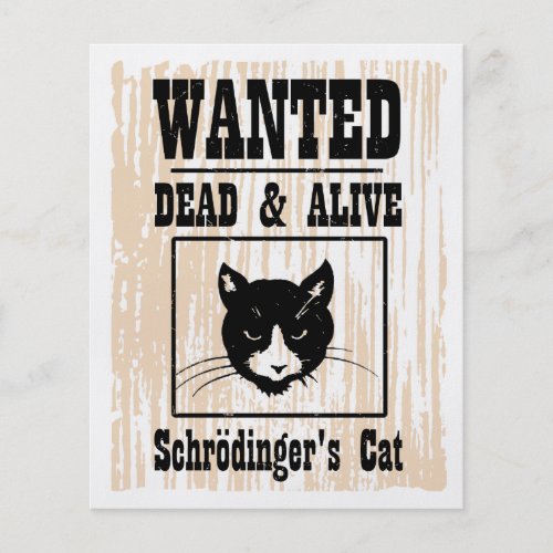 Wanted Schrodingers Cat Flyer