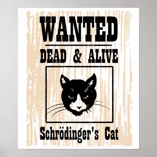 Wanted Schrodingers Cat Poster