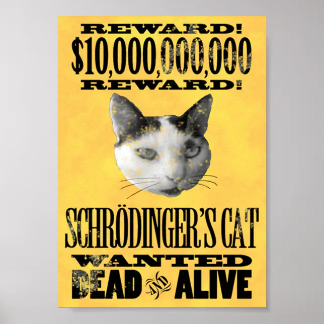 WANTED: SCHRODINGER'S CAT Poster | Zazzle