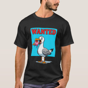 Wanted Seagull with Ice Cream Cone T-Shirt