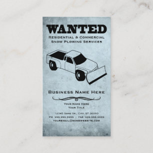 wanted : snow plow services business card
