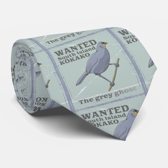 Wanted South Island Kokako Neck Tie (Rolled)