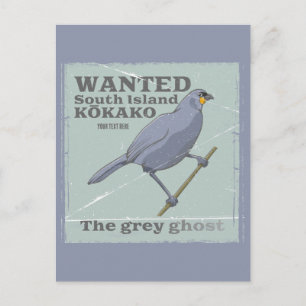 Wanted South Island Kokako Postcard
