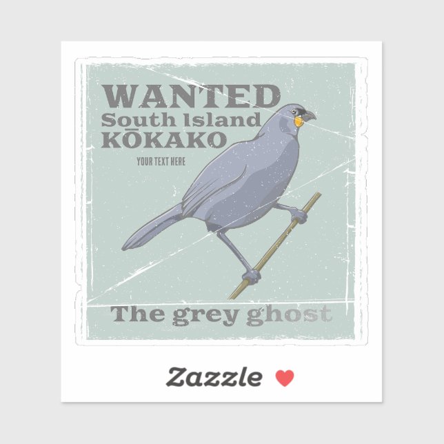 Wanted South Island Kokako Sticker (Sheet)