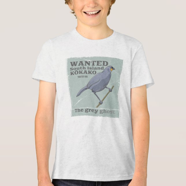 Wanted South Island Kokako Tri-Blend Shirt (Front)