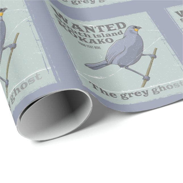 Wanted South Island Kokako Wrapping Paper (Roll Corner)