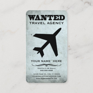 wanted : travel agency business card