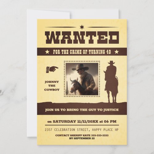 wanted western  invitation